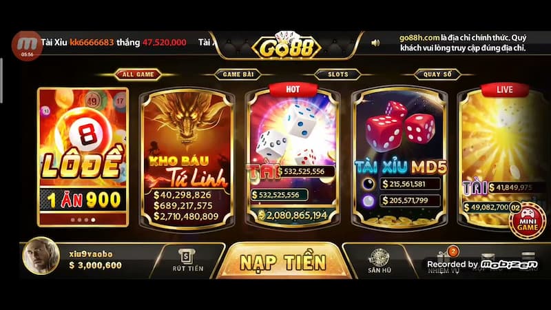 Giới thiệu về sảnh cược game bài Go88